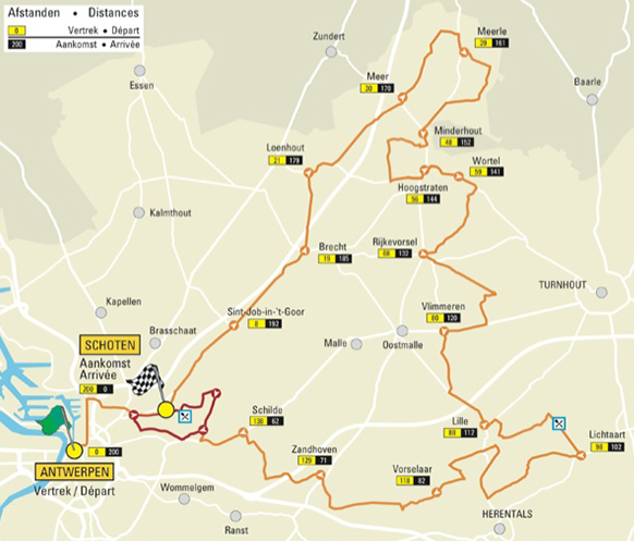 2015 Scheldeprijs route map