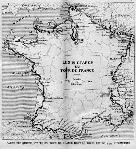 1920 Tour de France map