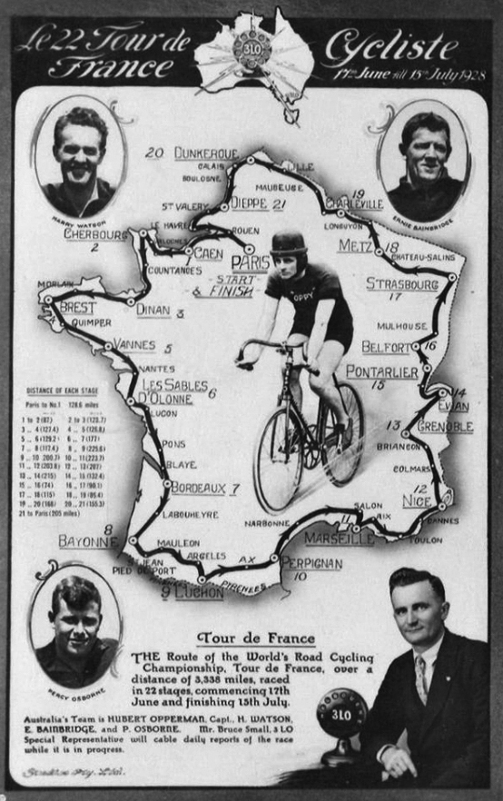 Map of the 1928 Tour de France