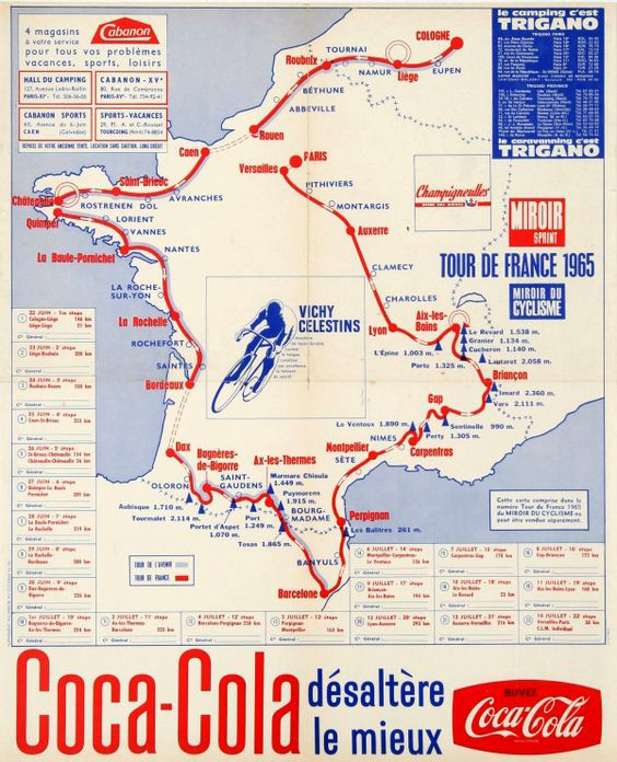 Map of the 1965 Tour de France