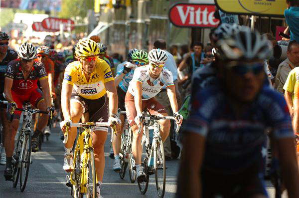 Fabian Cancellara and Lance Armstrong