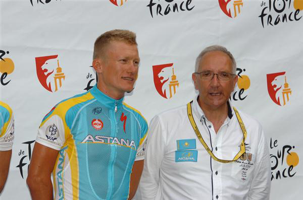 Alexandre Vinokourov and Giuseppe Martinelli