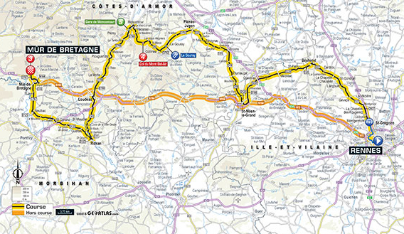 2015 Tour de France stage 8 map