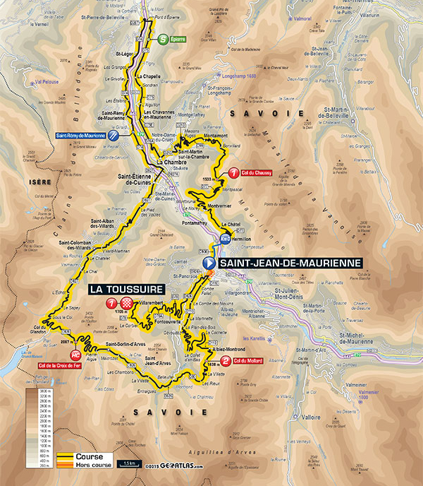 2015 Tour de France stage 19 map