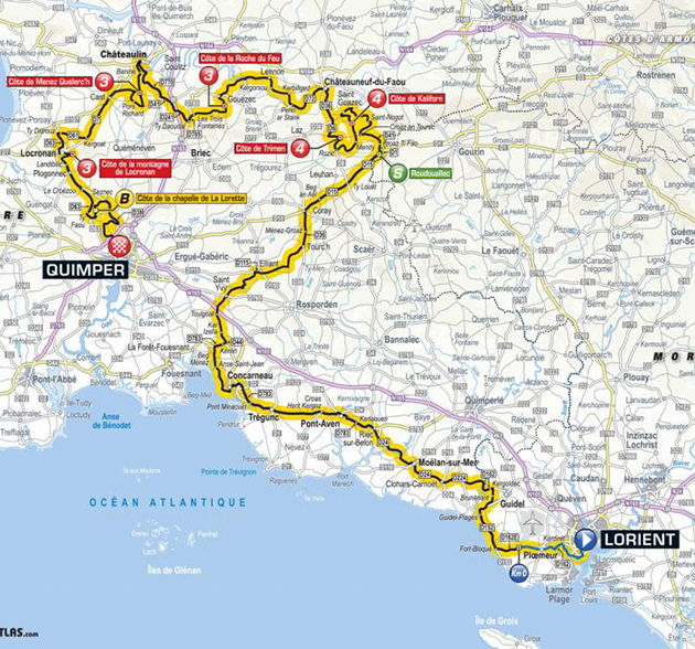 2018 Tour de France stage 5 map