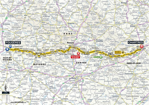 2018 Tour de France stage 7 map