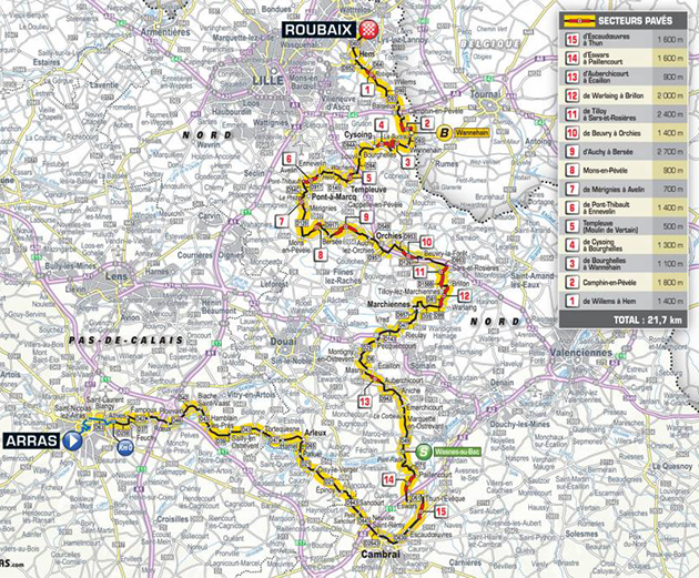 2018 Tour de France stage 9 map