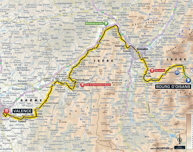 2018 Tour de France stage 13 map