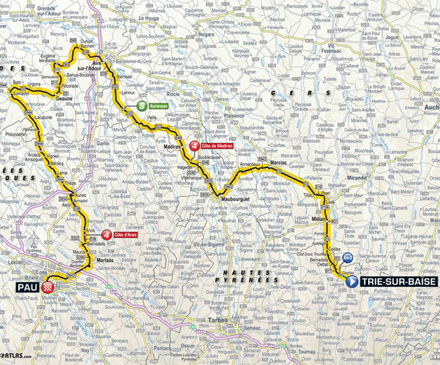 2018 Tour de France stage 18 map