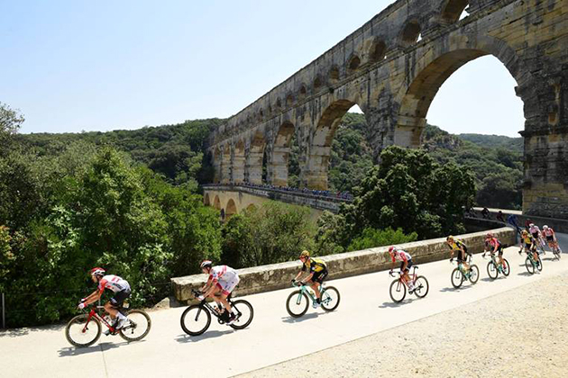 Peloton, pont du gard