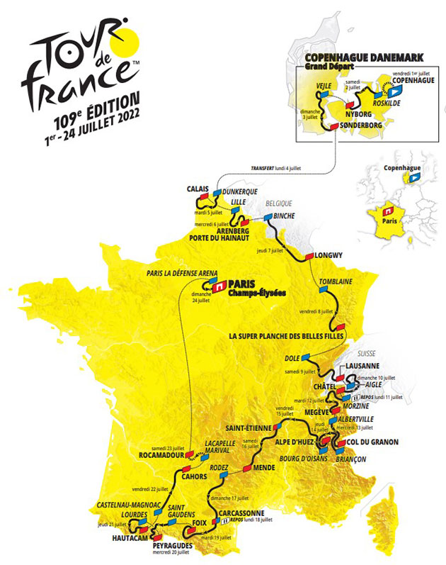 Tour de France map