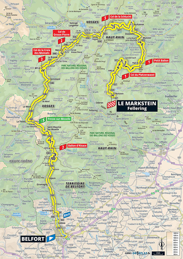 2023 Tour de France stage 20 map