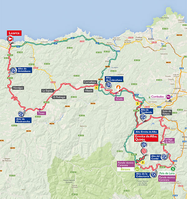 Vuelta stage 16 map