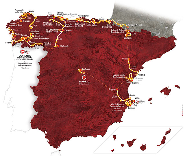 2016 Vuelta map