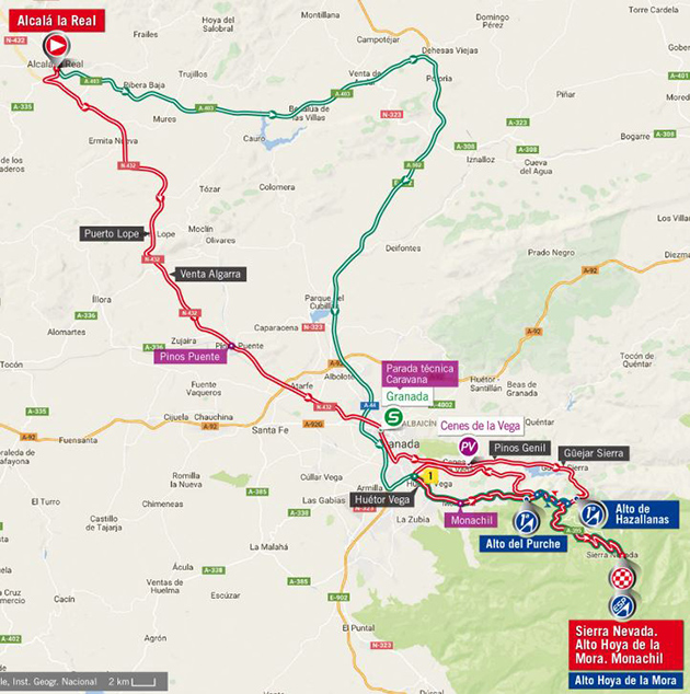 Vuelta stage 15 map