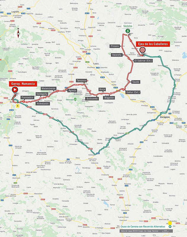 2020 Vuelta a Espana stage 4 map