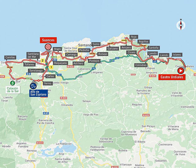 Vuelta stage 10 map