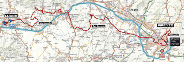 Elite Men's road race map