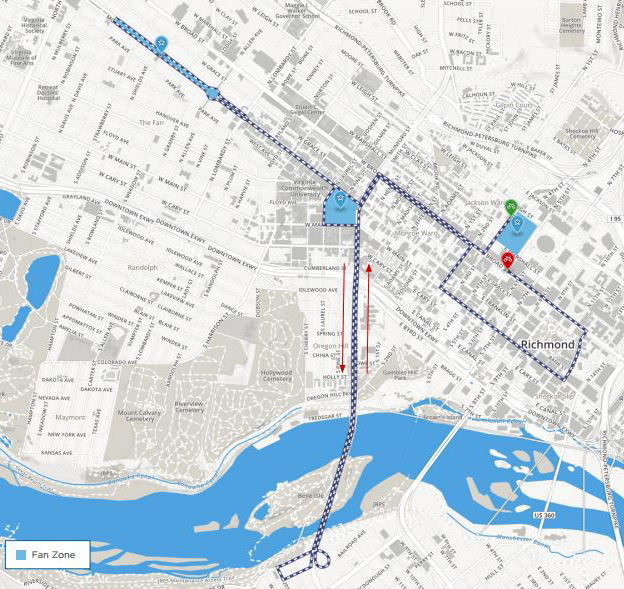 Individual time trial course map