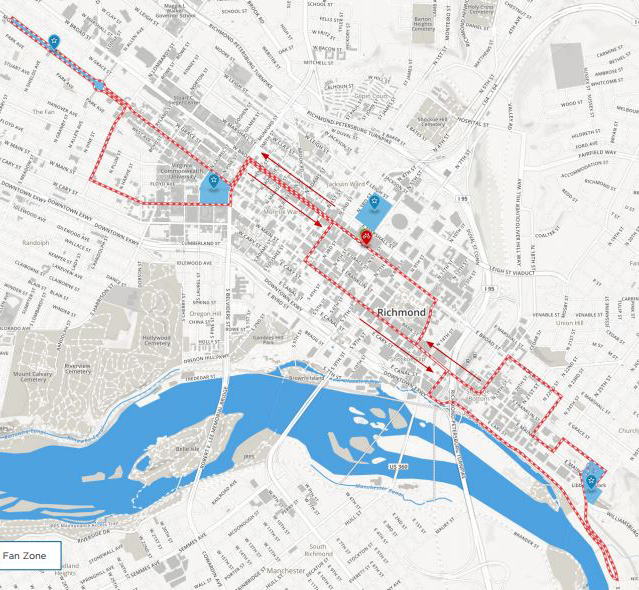 Worlds road race map