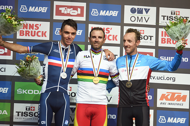 Worlds road race podium