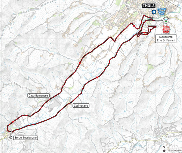 Elite Men's time trial map